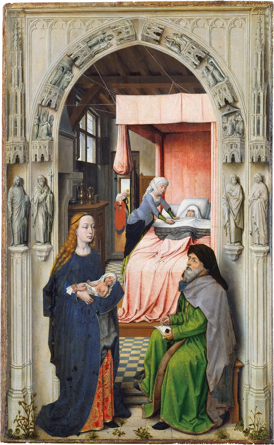 O nascimento e a imposição do nome de São João Batista, obra de Dutch Master around 1510