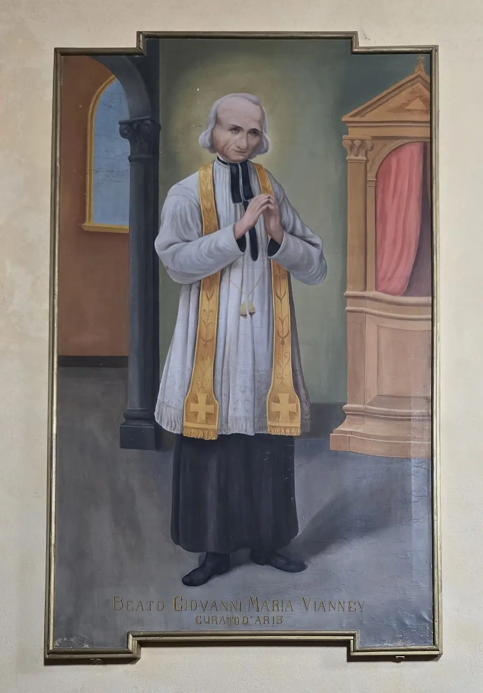 São João Maria Vianney no confessionário, obra de autor desconhecido