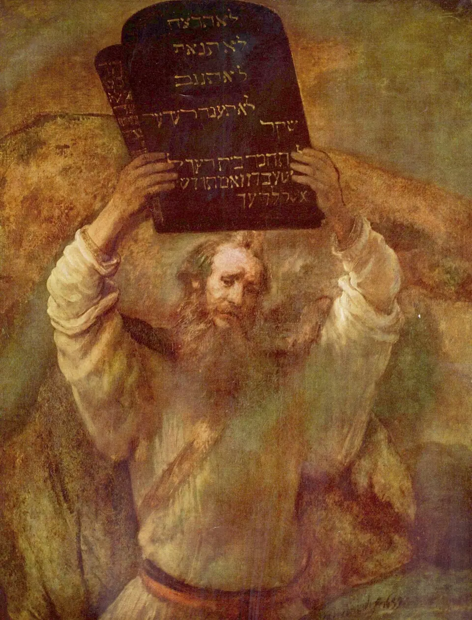 Moisés com as tábuas da Lei, obra de Rembrandt