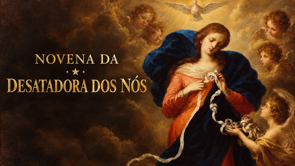 Capa da novena de nossa senhora desatadora dos nós